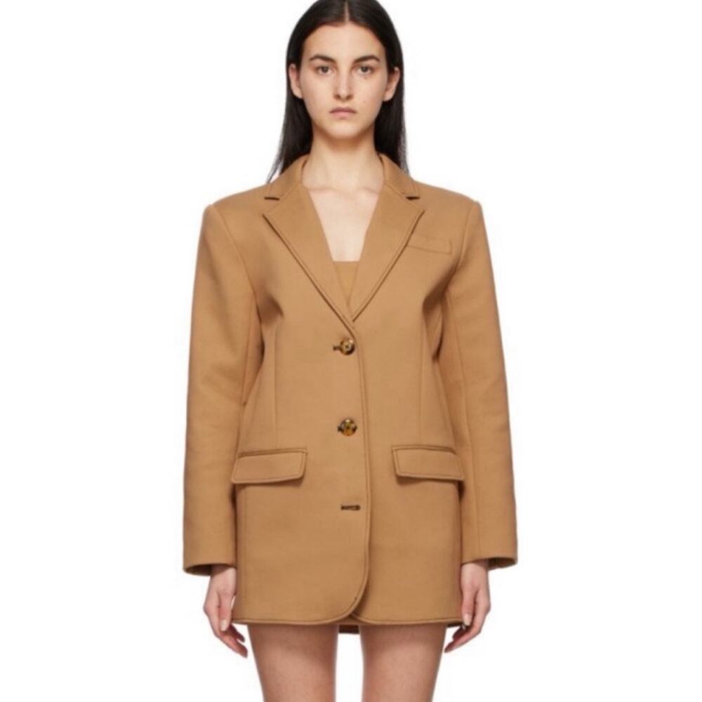 Sir Andre Oversized Heavy Cotton Blend Blazer Jacket Camel Tan 1 S $525